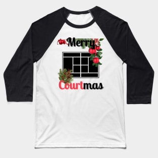 Merry Courtmas Christmas Tennis Baseball T-Shirt